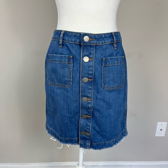 LOFT OUTLET BUTTON UP DENIM SKIRT SIZE 2 PETITE - Picture 7 of 12